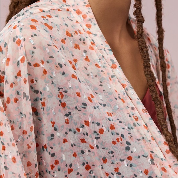 NWOT Anthropologie Floral Tie-Front Kimono - Picture 5 of 5